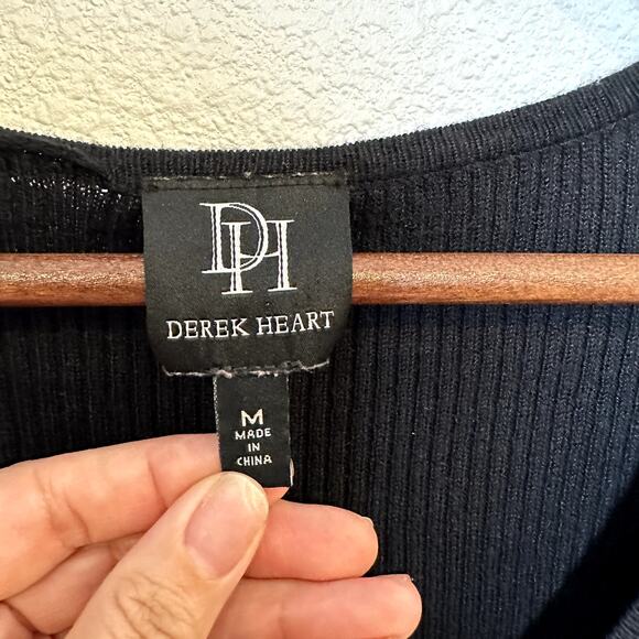 DEREK HEART Lace Up Rib Knit Bodycon Dress Size M Goth Edgy Moto Biker Grunge - Picture 10 of 11